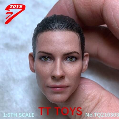 TT TOYS TQ210303 1/6 Evangeline Lilly Head Sculpt Female Soldier Head Carving Fit 12'' Action Figure Body