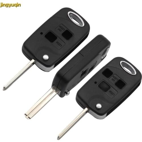 Jingyuqin Modified Remote Car Key Shell For Toyota Land Cruiser Camry Corolla FJ 2/3 Buttons Uncut TOY43 Blade Key Blank Case