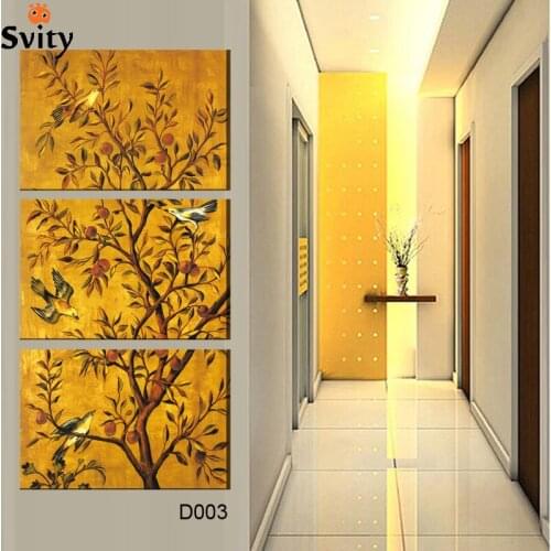 3 Pieces Free Shipping popular Hot Sell Modern Wall Painting flower&bird Home Wall Art Picture Paint on Canvas Prints
