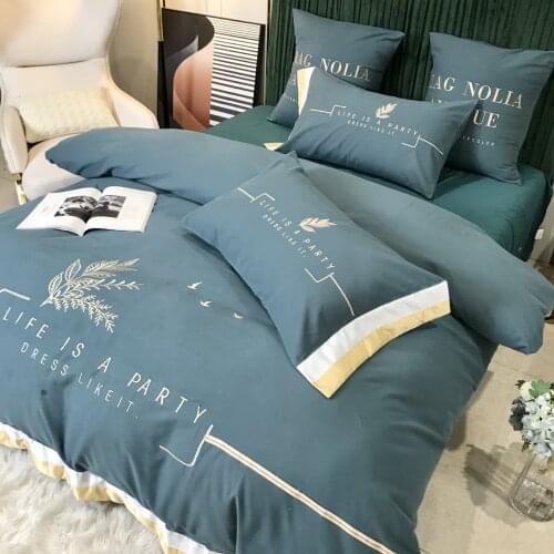 4Pcs Bedding Set Simplicity Cotton Duvet Cover Sets With Pillowcase Bed Linens Sheet Quilt Single Queen King Size Bedclothes