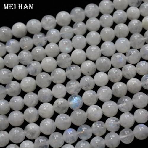 Meihan Free shipping (2 strands/set) natural A+ 6mm+-0.2 rainbow moonstone smooth round beads for jewelry making design or gift
