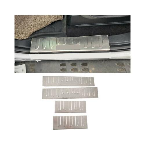 Stainless Silver Inner Door Sill Scuff Plate 4pcs For Ford F150 F-150 2015-2020
