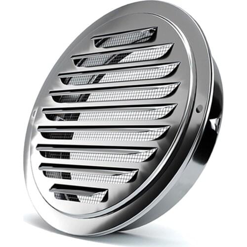 Stainless Steel Exterior Wall Air Outlet Vent Grille 70-200mm Round Duct Cap Air Ventilation Cover Hole Plug Ventilation System