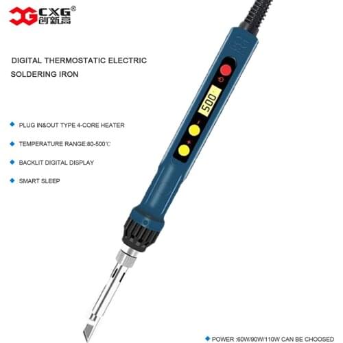 2019 New CXG 110V/220V EU/US D60W/D90W with sleep function solder iron lcd digital with new heater technology