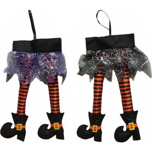 Halloween Novelty Witch Legs Fabric Legs With Shoes Holiday DIY Decoration Hanging Ornament Pendant Halloween Party Supplies