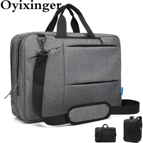 OYIXINGER New Multifunction Men Laptop Backpack Male Waterproof Briefcase For 17.3 Macbook High Quality Shouder Messenger Bag