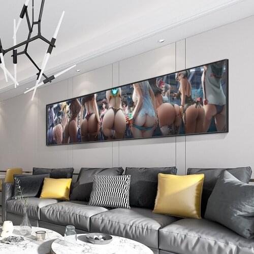 Woman Print Party Posters Large Size Game Poster Sexy Anime Girl Pictures Canvas Painting for Home Decor