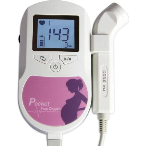 Prenatal heart Baby sound Monitor 3mhz probe ,Blue and Pink Pocket Monitor