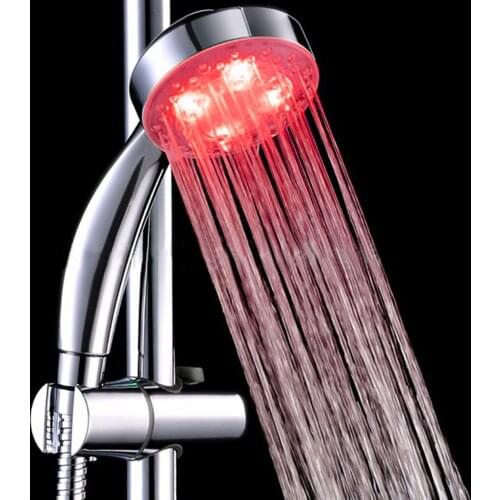 4 Led ABS Romantic Automatic 7 Color Changing Shower Head Filter Luminous Light-up Anion SPA Bathroom Showerhead