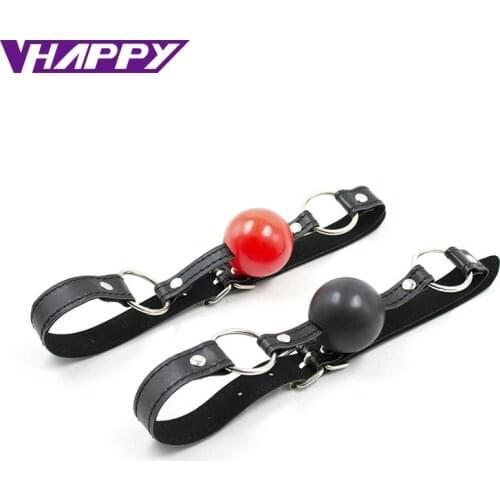 Sexy Products Sex Leather Strap Sex Bondage Gear Open Mouth Silicone Ball Not plastic Gag Breathable Red Black Ball Mg004007A