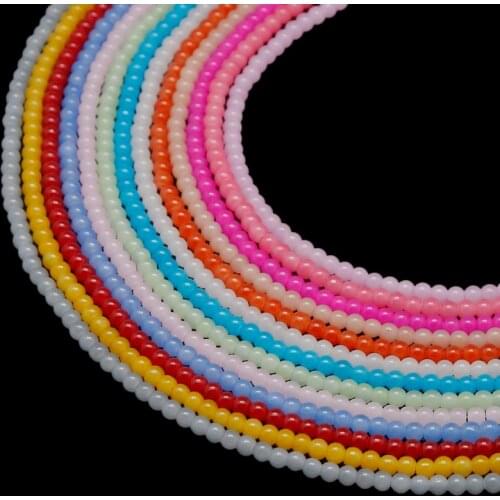 Fast Shipping Glass Loose Spacer Round Beads for DIY Beads Necklace Bracelet Jewelry Making 4mm 39cm/strand(approx 100pcs)