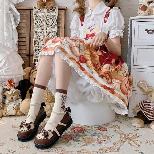 Lovely Women Girl Lolita Flatforms Shoes Mary Janes Mixed Colors Bowknot Heart Cross-tied Ankle Strap Princess Shoes