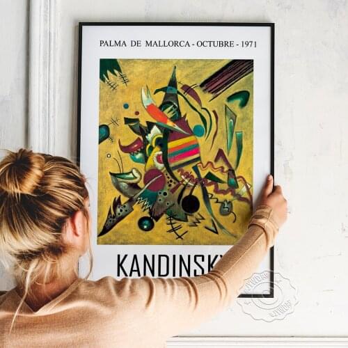 Kandinsky Vintage Spanish Exhibition Poster, Palma De Mallorca Museum Prints Poster, Retro Abstract Style Famous Canvas Painting