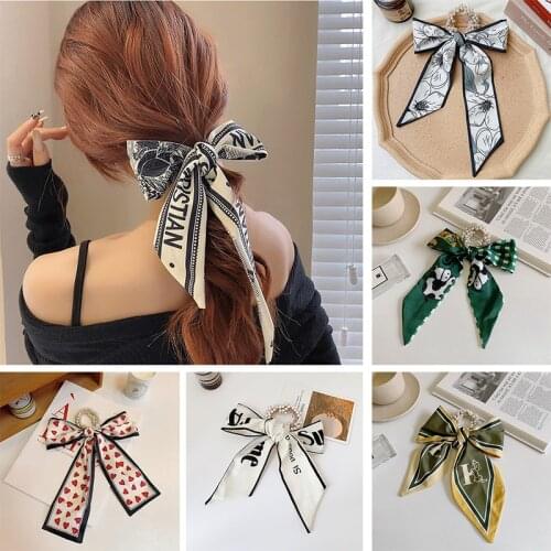 Length 18cm Headband Pearl Fabric Hair accessories Lovely Sweet Fashion Atmosphere Bow Tie Womens Hair band