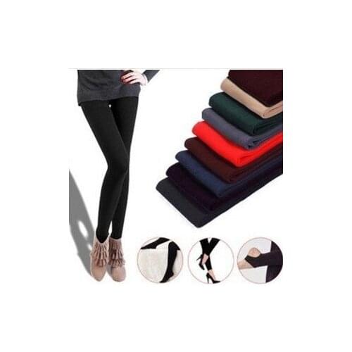 Womens Single Layer Fleece Pantyhose in Autumn and Winter Slim Bottom Ladies Stockings