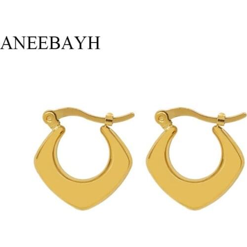 Stainless Steel Hoop Earrings for Women Minimalist Square Hollow Gold Fashion Earrings Titanium Steel Jewelry 2021 Summer New