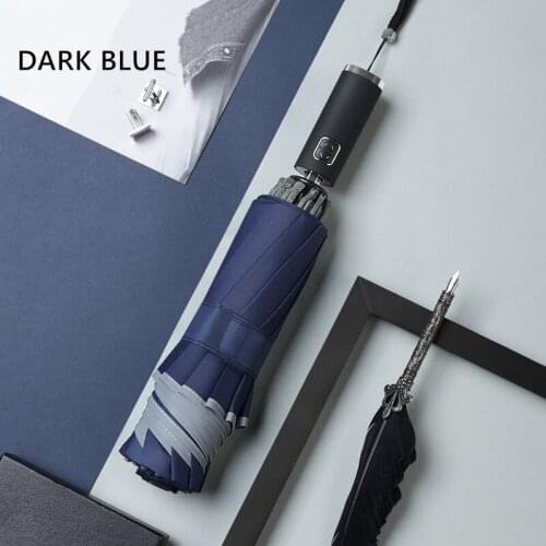 10k Umbrella Female Rainproof Windproof Reflective Umbrella Rain Women Anti-UV Umbrellas Pink Three Folding Automatic Umbrellas