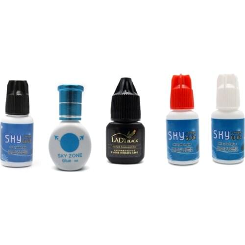 1 Bottle Sky Glue For Eyelash Extension Red Cap Sky Glue Clear Lady Black Best Sensitive Glue Strong Adhesive for Lashes
