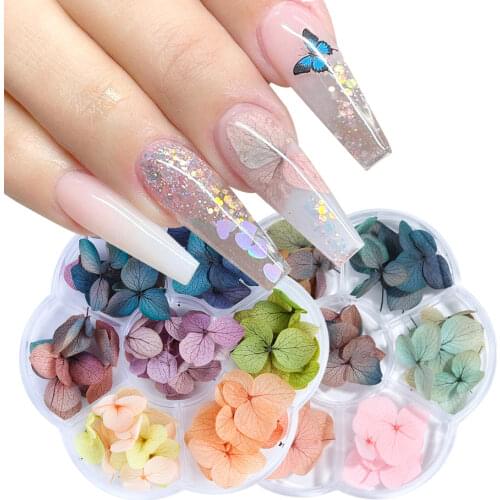 1Box 3D Gradient Dried Flowers Nail Art Decoration Natural Petals Leaf Stickers Design DIY Summer Manicure Accessories LA1524