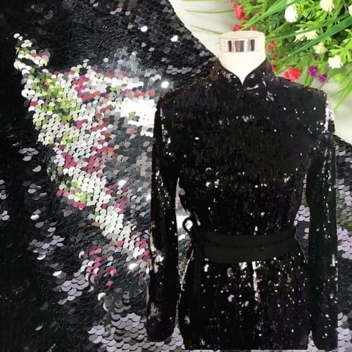1Y/Lot 5MM new encryption double sided sequins fabric for dress clothing sequin cloth DIYmaterial