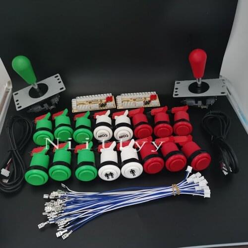 2 Player Arcade DIY Parts Kit 4/8 Way SANWA Joystick American Style Push Button Micro Switch Zero delay For PC Raspberry pi