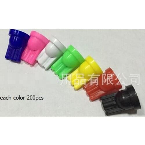 MIX 7 Colors T10 Lamp Bases For Light Bulb Red/Green/Blue/White/Yellow/Pink/Black Each 200pcs
