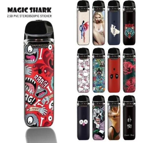 2021 Fashion Rose Flower Painting Cute Evil Bear Sexy Women Matte Ultra Thin Case Sticker Film for Vaporesso Luxe Q