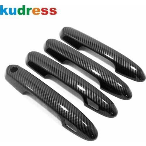 For Toyota Highlander Hybrid 2021 2022 Carbon Fiber Door Handle Cover Trim Decoration Frame Covers Car Styling Accessories 4pcs