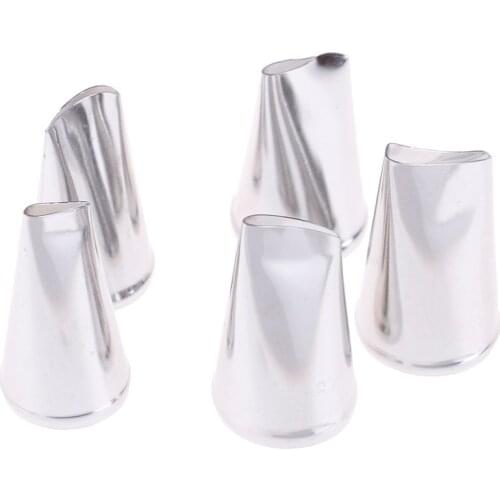5pcs Rose Petal Metal Cream Tips Cake Decorating Tool Icing Piping Nozzles