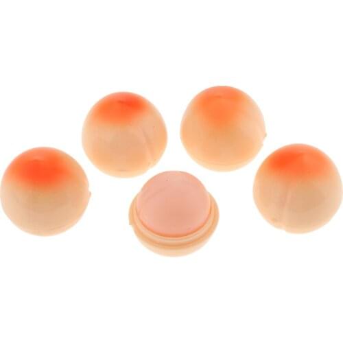 5 Pack Peach Shape Lip Balm Set Anti-cracking Lip Care Cream Fruit Flavor