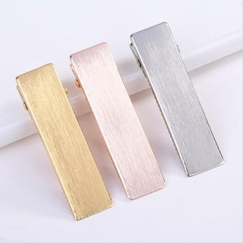 6 pcs/lot 6-8cm High quality brushed alloy metal hairpin geometric rectangular plane hairpin personality headdress accessories