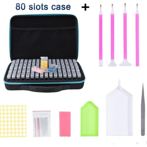 80 Bottles Diamond Painting Accessories Tools Carry Case Box Container Rhinestones Drill Storage Diy Embroidery Mosaic Hand Bags