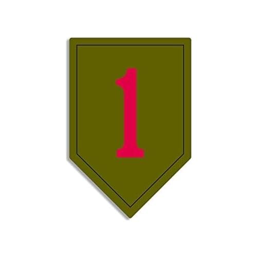 American Vinyl 1st Infantry Division 1 Insignia Shaped Sticker (Army SSI)