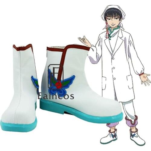 Anime Hoozuki no Reitetsu Hakutaku White Short Boots Cosplay Party Shoes Custom Made