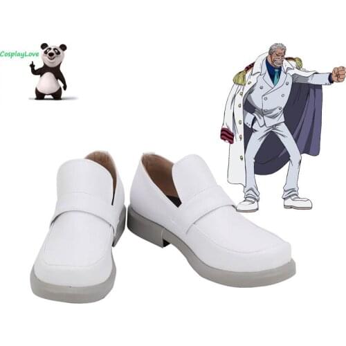 One piece Monkey D Garp White Cosplay Shoes Long Boots Leather CosplayLove For Halloween Christmas