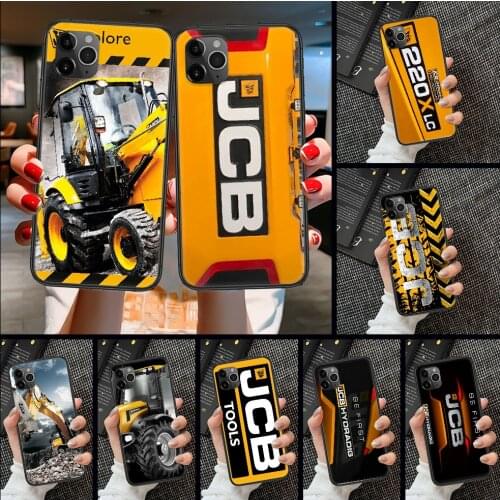 Jcb excavator logo Phone Case Cover Hull For iphone 5 5s se 2 6 6s 7 8 12 mini plus X XS XR 11 PRO MAX black painting funda