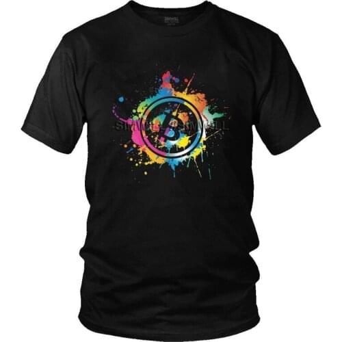 Btc Crypto Bitcoin Logo Moon Hodl Motif T Shirt Mens Cotton Print T-shirts Streetwear Tshirt Short Sleeve BTC Fan Tees Tops