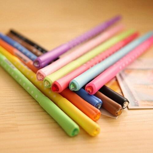 1pc Super Cute Heart Shape Gel Pen Creative Rhinestone Candy Color Multicolor 0.5mm Diary Planner Mark Writing Supplies