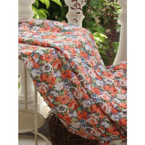 145x50cm floral summer poplin cotton sewing fabric DIY childrens clothing cloth making baby dress decoration home