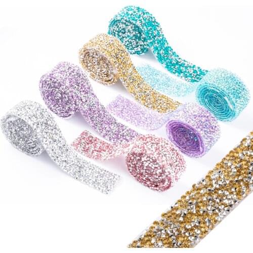 Crystal Rhinestone Ribbon/ Diamond Sparkling Bling Ribbons Roll Banding Belt Wrap for Wedding Cakes Birthday Crafts Decorations