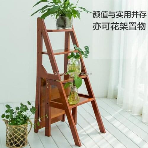 Multifunctional Household Folding Ladder Thickened Climbing Ladder Chair Dual Purpose Indoor Mobile Four Step Bench Shelf