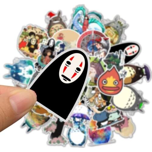 Cartoon Kawaii Spirited Away No Face Man Totoro Decorative PVC Stickers Luggage Scrapbooking Diary Stationery Album Stickers