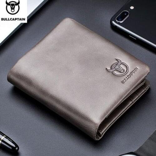 Men Wallet Cowhide Wallets Coin Purse Clutch Top Quality Leather small zipper wallet card bag Retro Short Wallet clutch