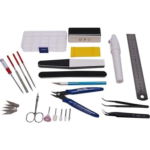 DIY Gundam Modeler Basic Tools Set Hobby Building Tools Kit with a Plastic Case for Professional Model Building Repairing and Fi