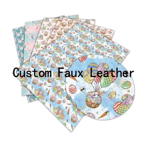 Custom Printed 30 cm x 136 cm Faux Synthetic Leather Fabric DIY Crafts Material
