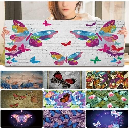 Anti-slip Large Gaming Mouse Pad Butterfly Series Computer Mausepad Soft Leather Office Computer Desk Mat Computer Accessories