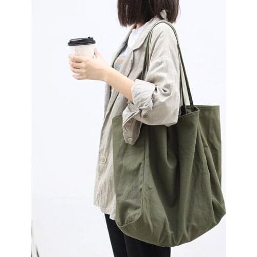 Newhotstacy Bag 03212021 Womens simple large high capacity shopping bag Canvas Shoulder Bag Tote Bag