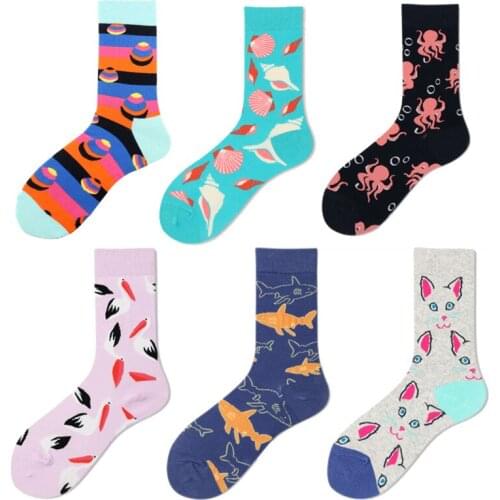 New Trend Fashion Designe Combed Cotton Women Socks Unisex Men Animal Socks Business Crew Funny Wedding Socks Women Cool Gifts