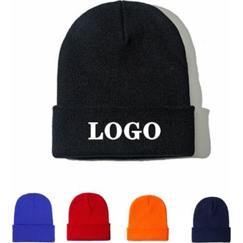Wholesale Unisex Hat custom knitted hat DIY your LOGO picture name stretch wool hat team warm elastic cap