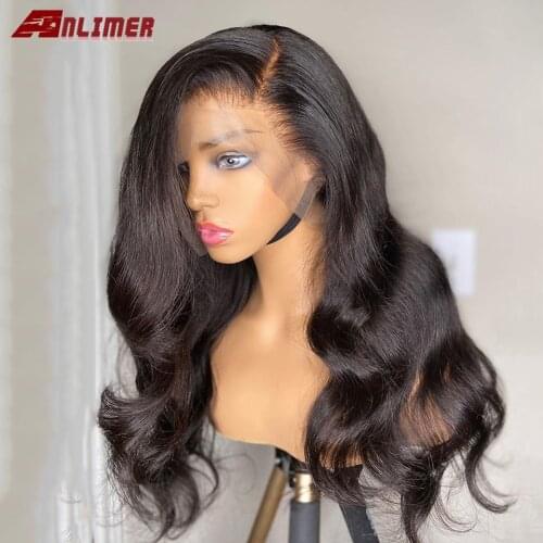 Body Wave Lace Front Human Hair Wigs Side Left Part 13x4 Remy Peruvian Loose Wave Lace Frontal Wig Anlimer